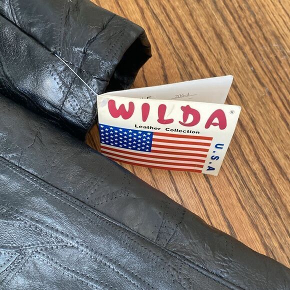 Wilda New York USA Genuine Black Leather Fully Lined Coat Women’s Size Large New - Picture 12 of 15